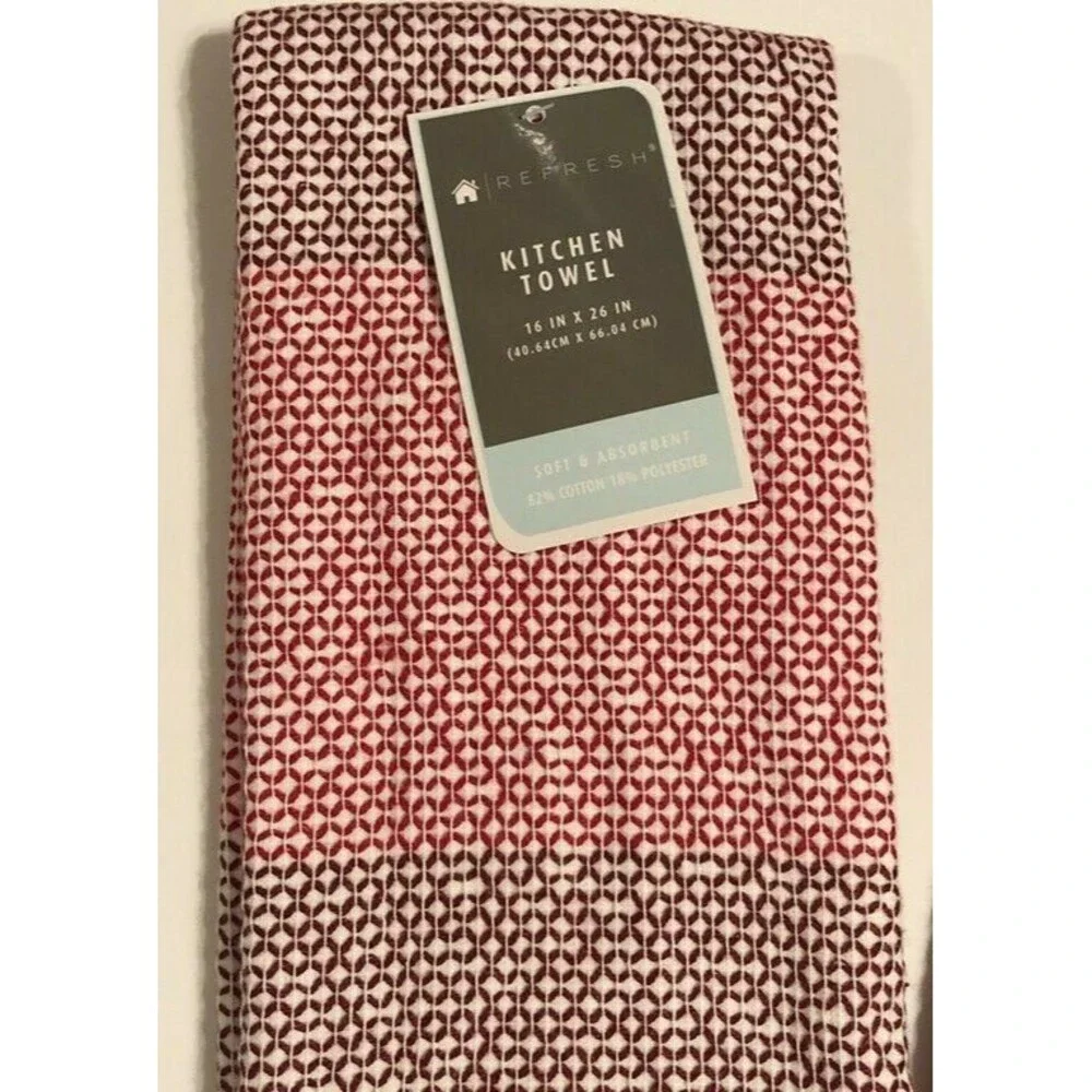 Refresh Home Kitchen Dish Towels Super Absorbent Terry Cotton Blend Set of 2